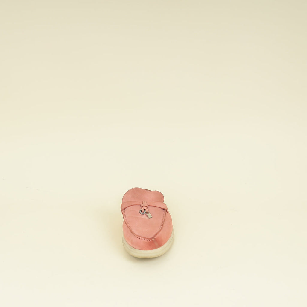 Loro Piana Sorbet Pink Babouche Charms Walk Loafer 38.5
