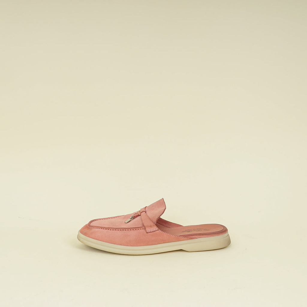 Loro Piana Sorbet Pink Babouche Charms Walk Loafer 38.5
