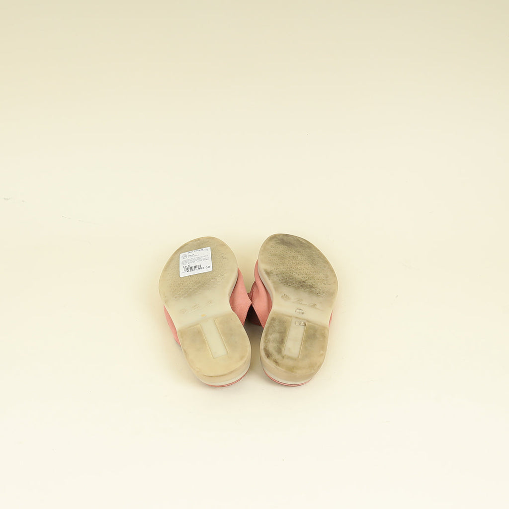 Loro Piana Sorbet Pink Babouche Charms Walk Loafer 38.5
