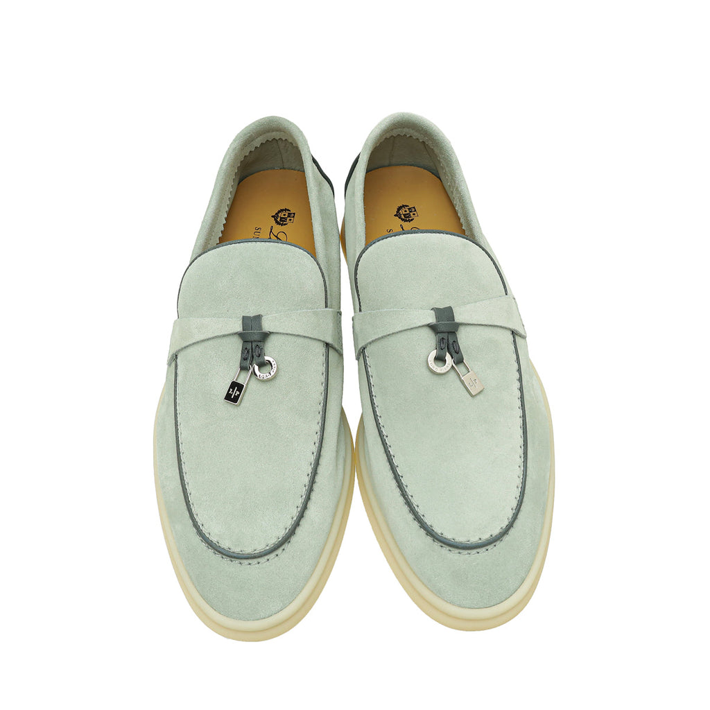 Loro Piana Eucalyptus Summer Charms Walk Loafers 38.5
