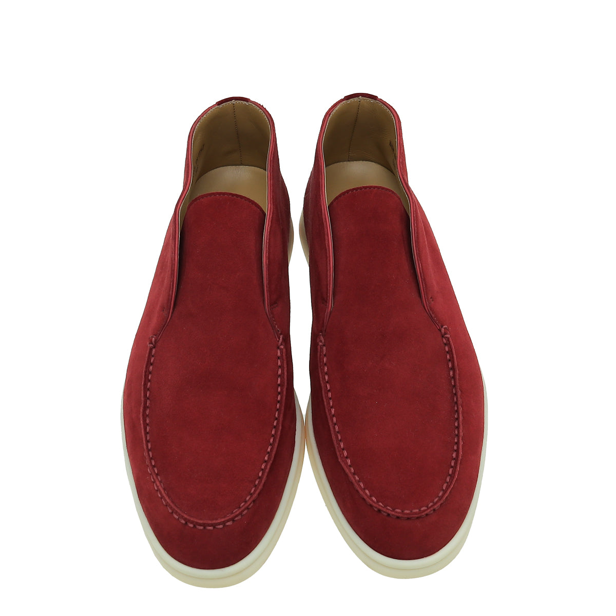 Loro Piana Dark Red Suede Open Walk Chukka Boots 38