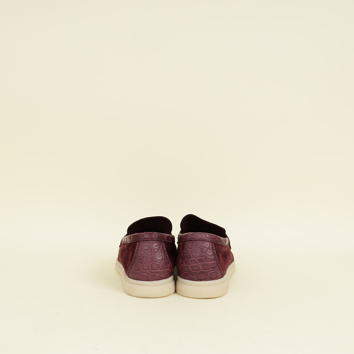 Loro Piana Wild Plum Suede And Alligator Skin Touch Summer Charms Walk Loafer 38