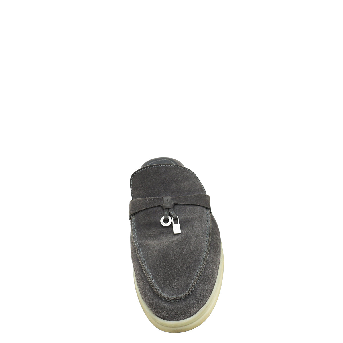 Loro Piana Grey Babouche Charms Walk Loafer 38