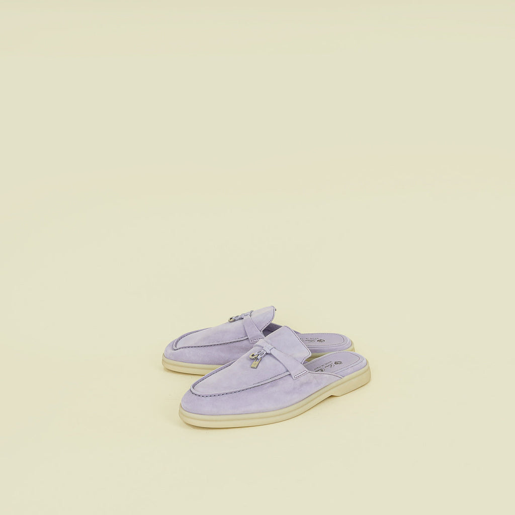 Loro Piana Lilac Babouche Charms Walk Loafers 38