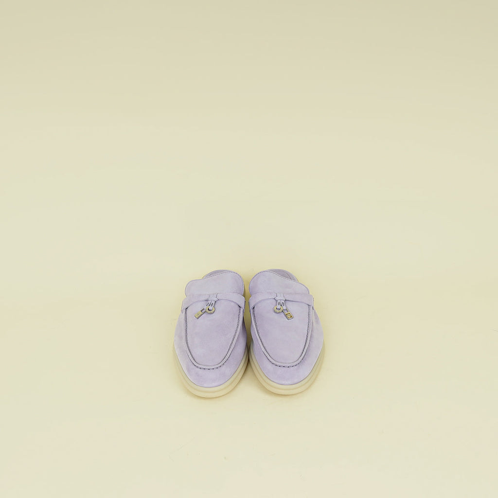 Loro Piana Lilac Babouche Charms Walk Loafers 38