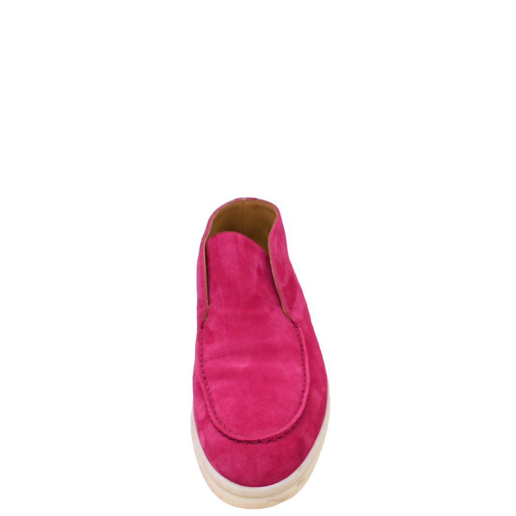 Loro Piana Fuchsia Suede Open Walk Chukka Boots 39