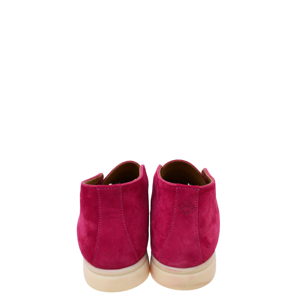 Loro Piana Fuchsia Suede Open Walk Chukka Boots 39