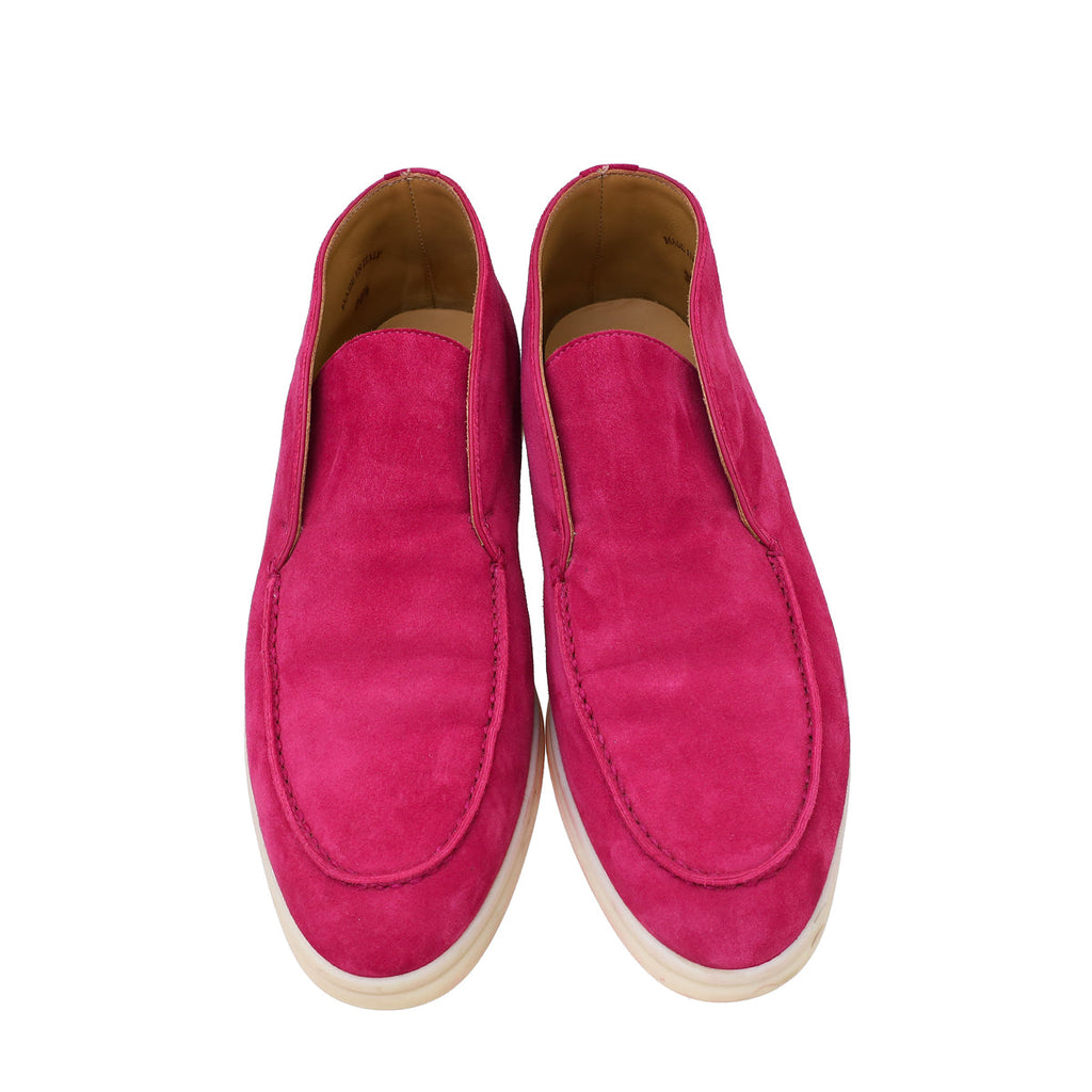 Loro Piana Fuchsia Suede Open Walk Chukka Boots 39