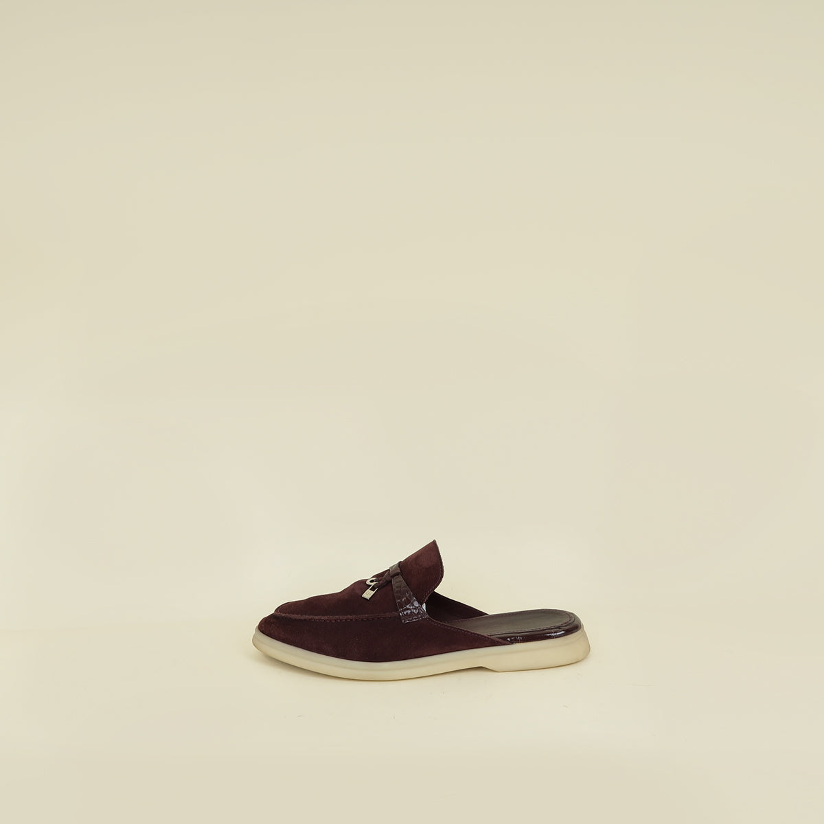 Loro Piana Oxblood Summer Charms Babouche Walk Loafer 39.5