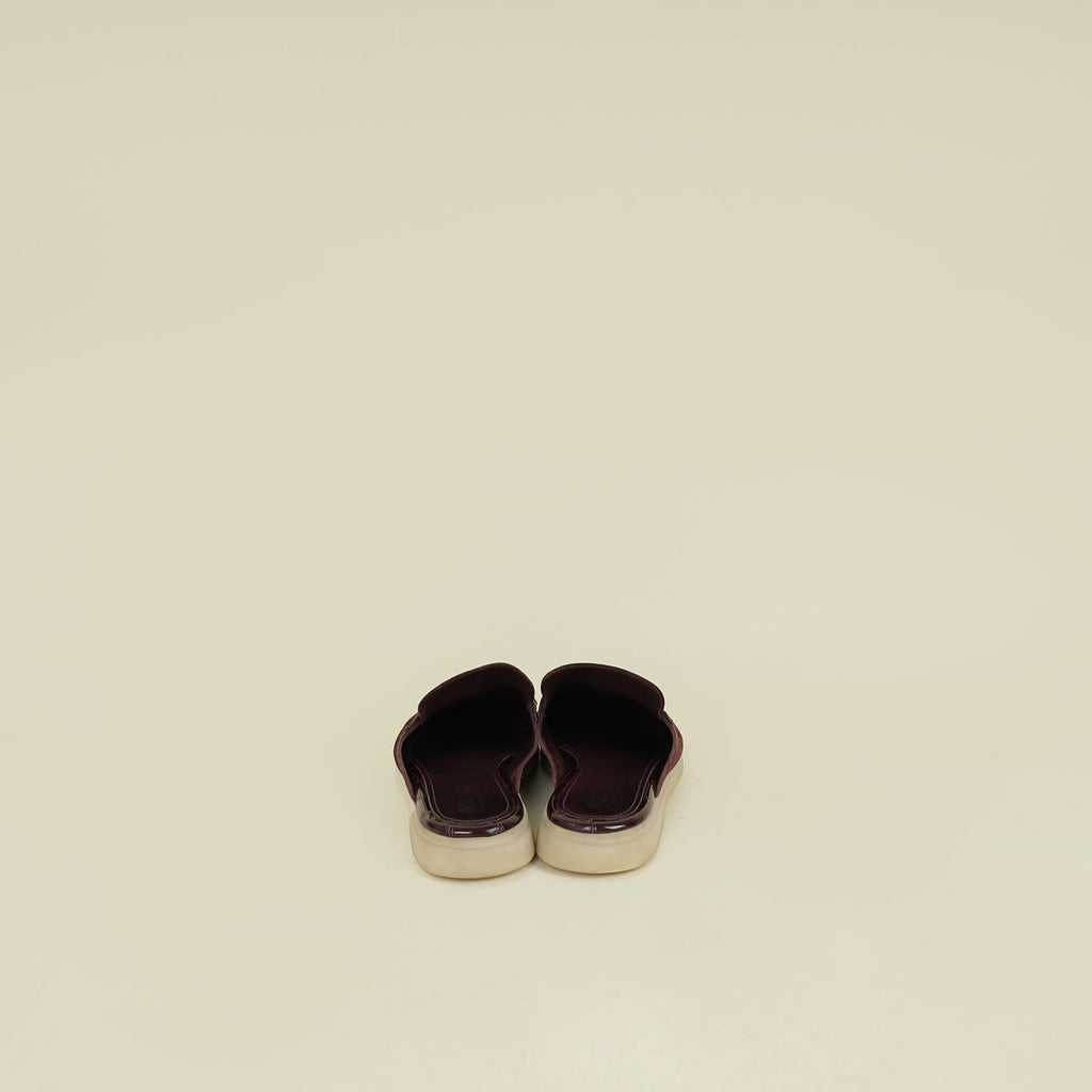 Loro Piana Oxblood Summer Charms Babouche Walk Loafer 39.5