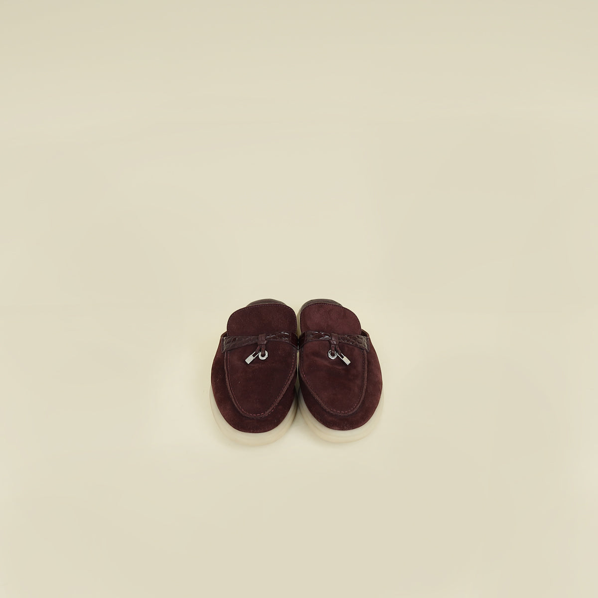 Loro Piana Oxblood Summer Charms Babouche Walk Loafer 39.5