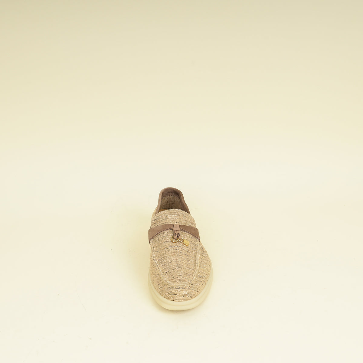 Loro Piana Bicolor Linen Summer Charms Walk Loafers 39.5