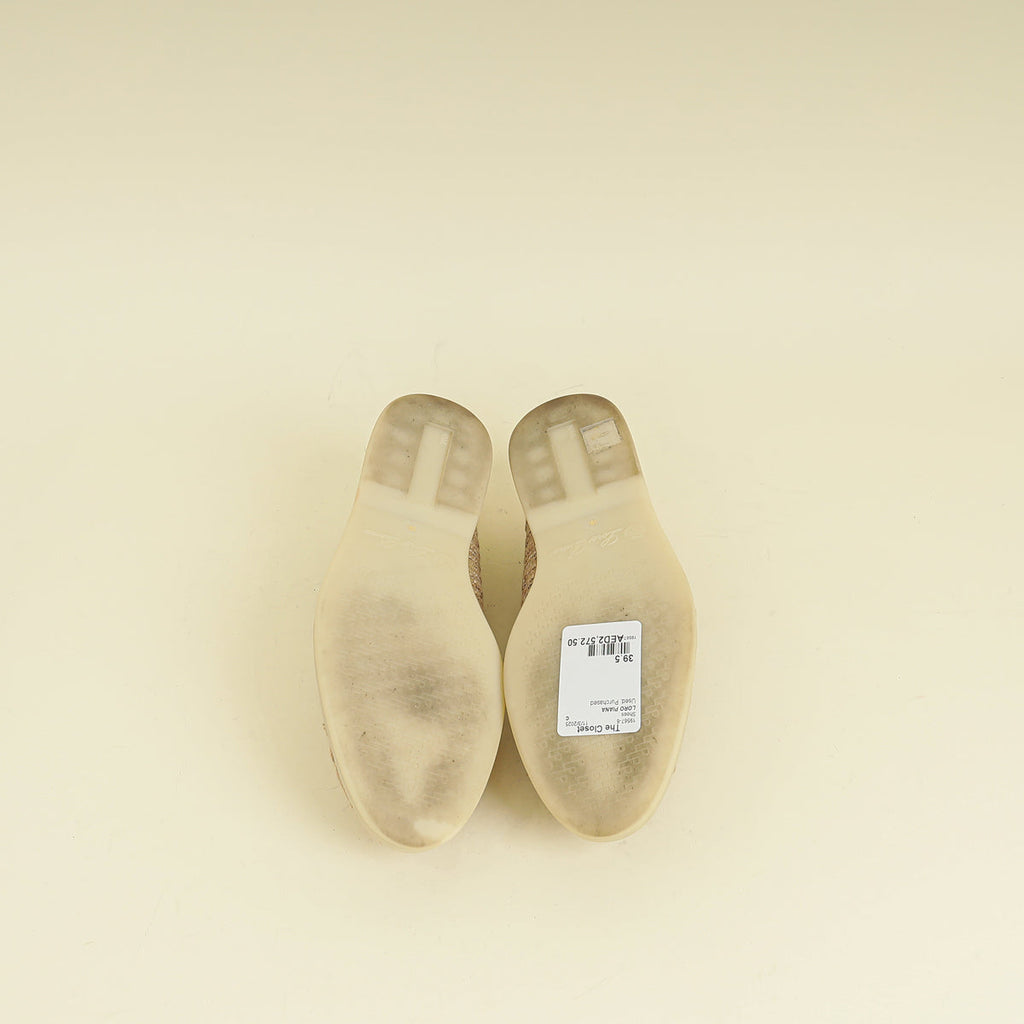 Loro Piana Bicolor Linen Summer Charms Walk Loafers 39.5
