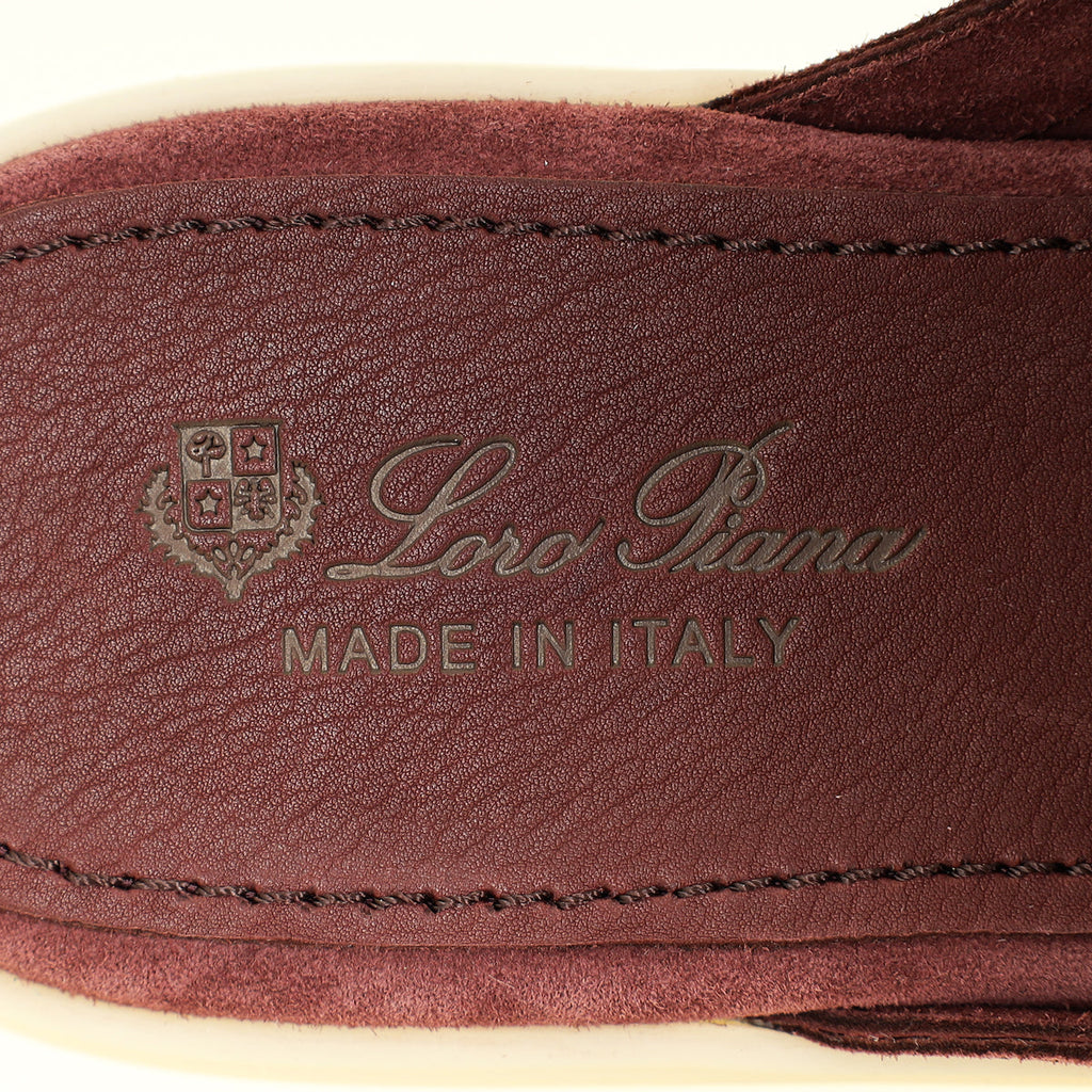 Loro Piana Oxblood Suede Babouche Charms Walk Loafer 39.5