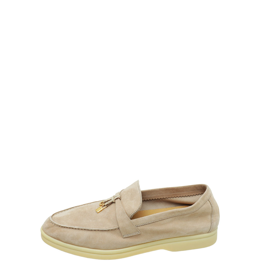 Loro Piana Sandstone Summer Charms Walk Loafers 39