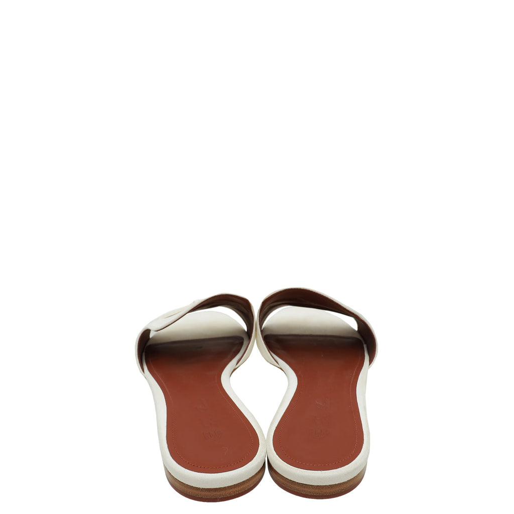 Loro Piana Whisper White Summer Charm Flat Sandal 39