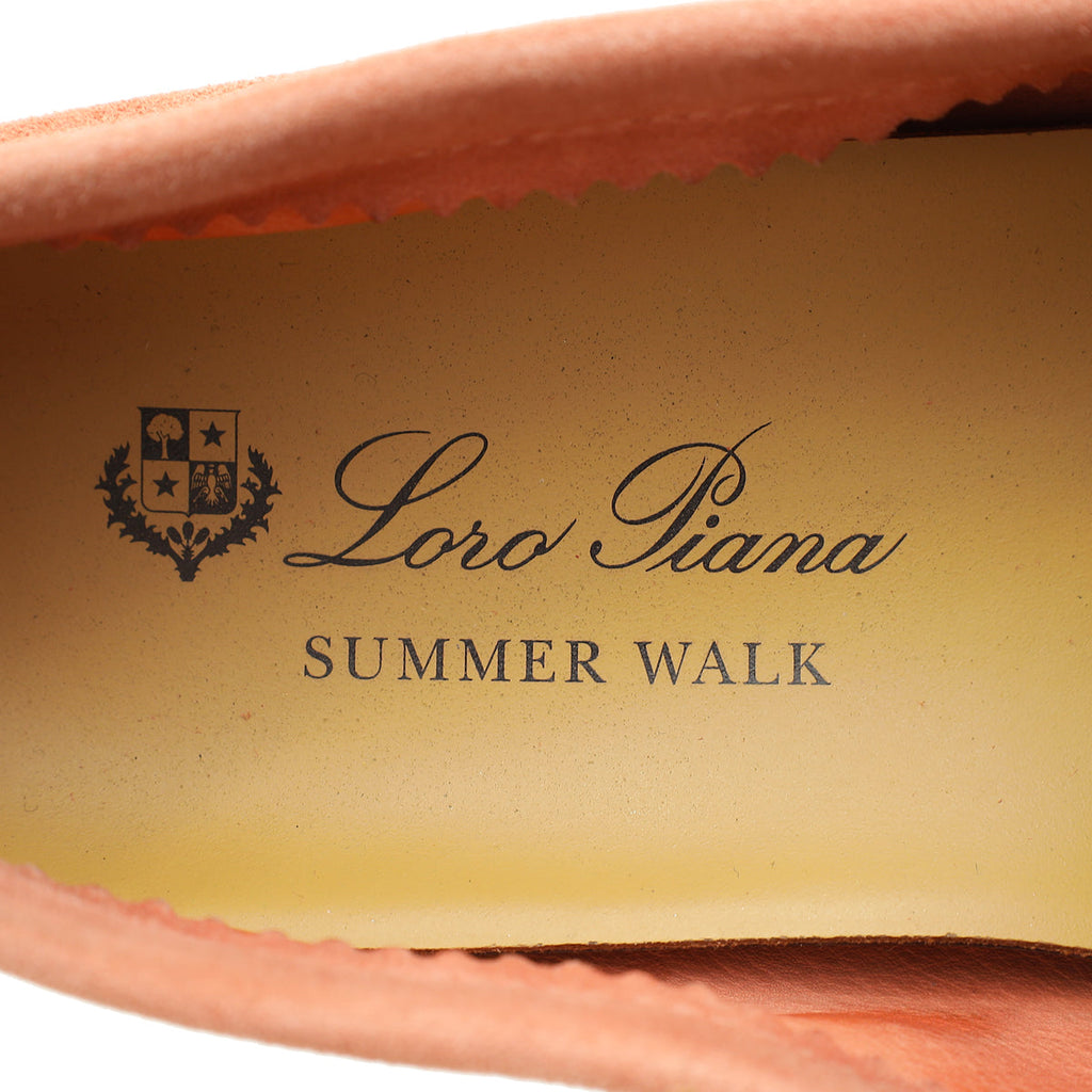 Loro Piana Sorbet Pink Summer Charm Walk Suede Loafer 39