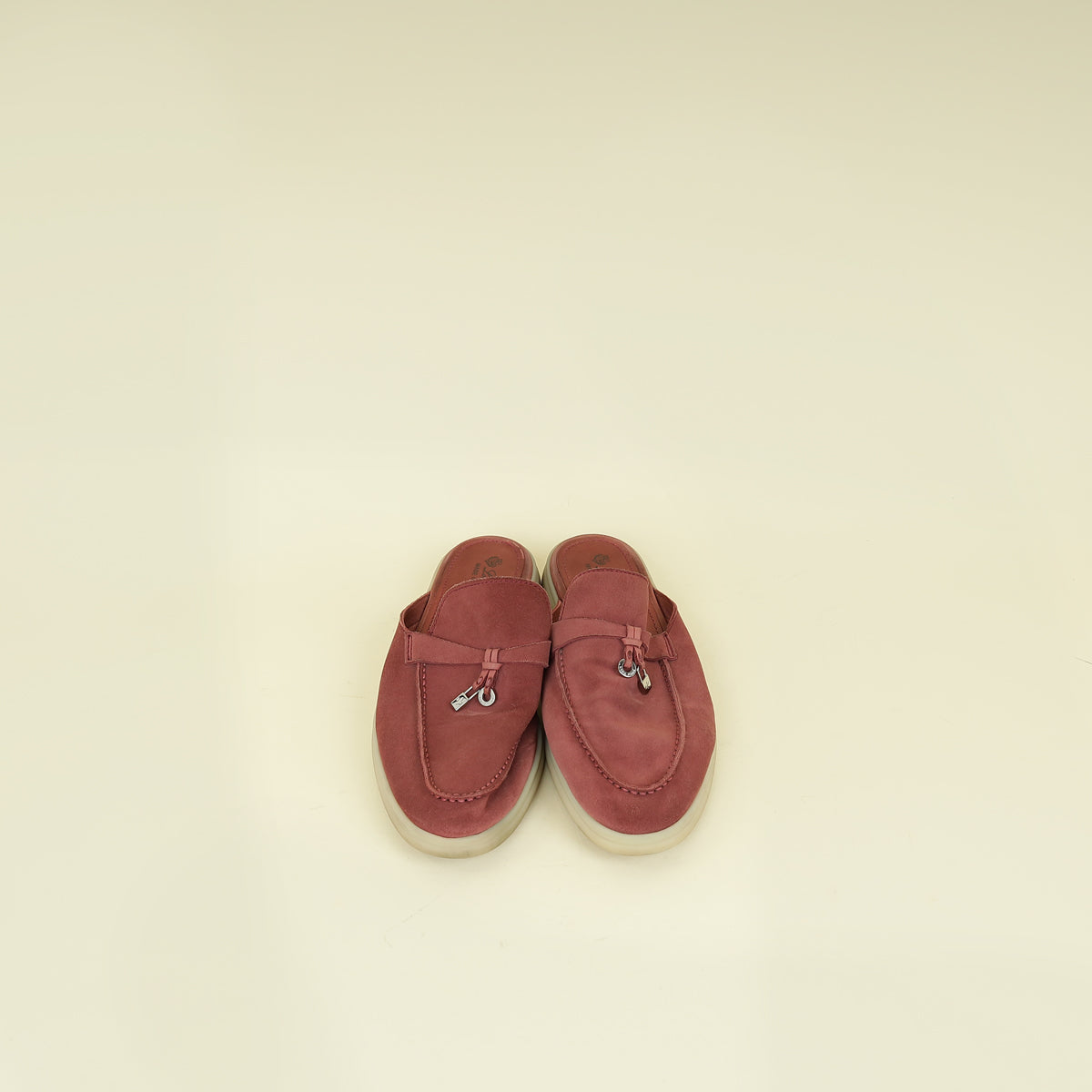 Loro Piana Old Rose Babouche Charms Walk Loafers 40