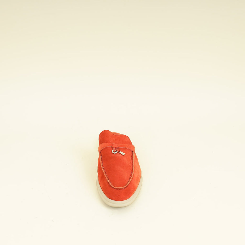 Loro Piana Orange Flamme Babouche Charms Walk Loafer 40