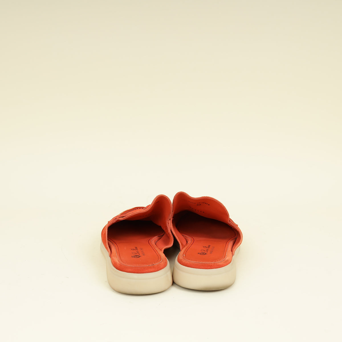 Loro Piana Orange Flamme Babouche Charms Walk Loafer 40