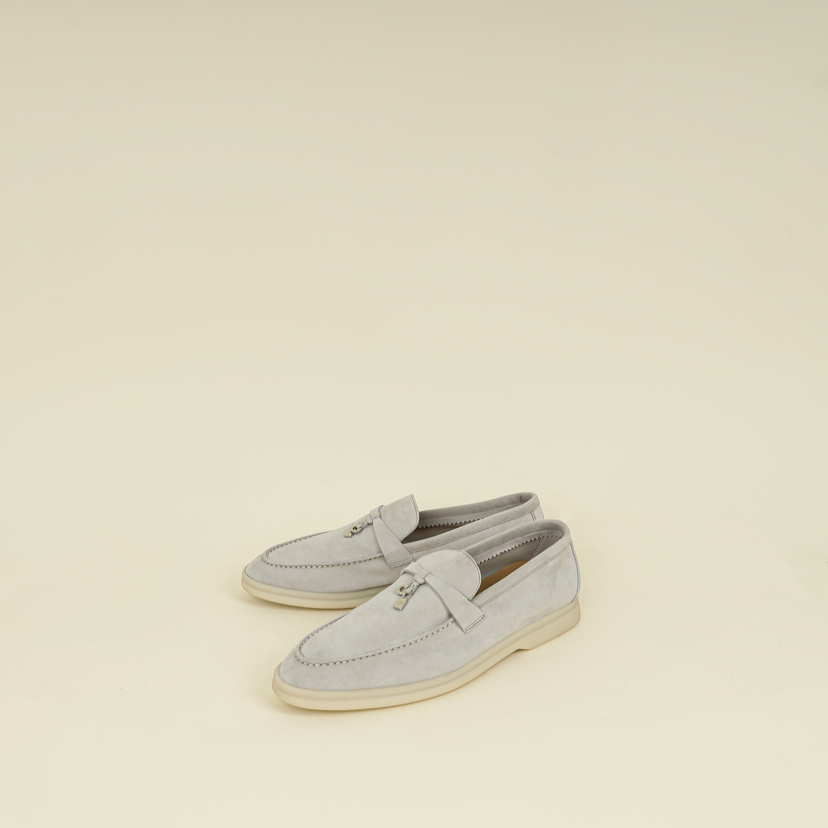 Loro Piana Pearl Powder Summer Charms Walk Loafer 40