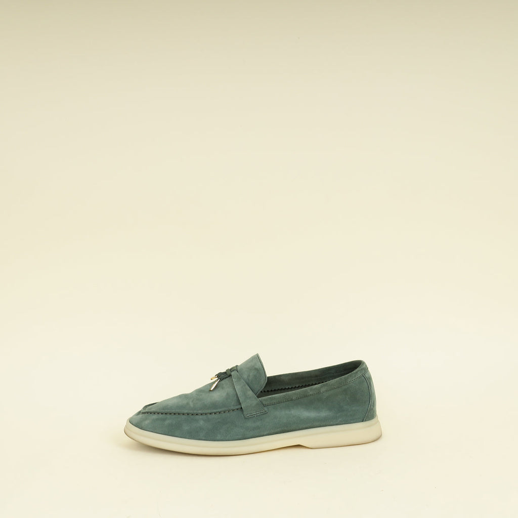 Loro Piana Class Green Summer Charms Walk Loafer 41.5