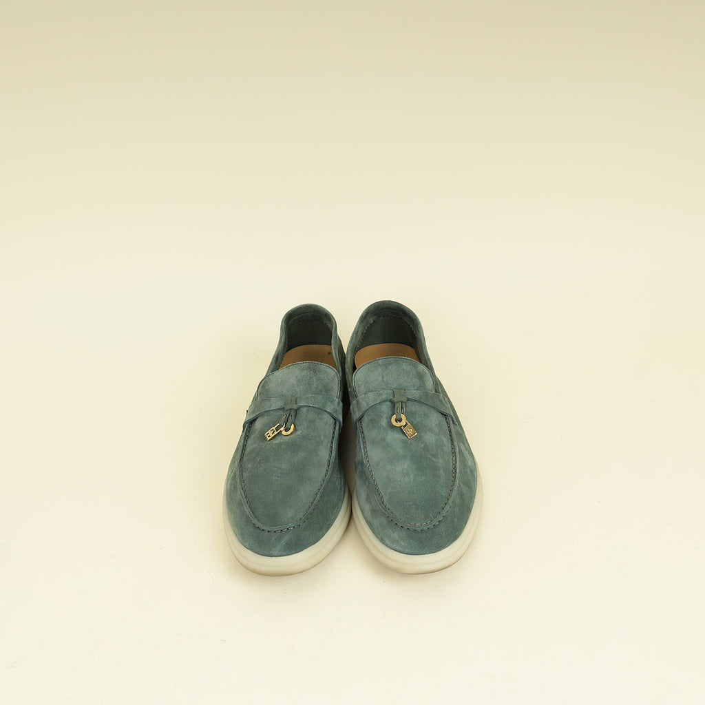 Loro Piana Class Green Summer Charms Walk Loafer 41.5