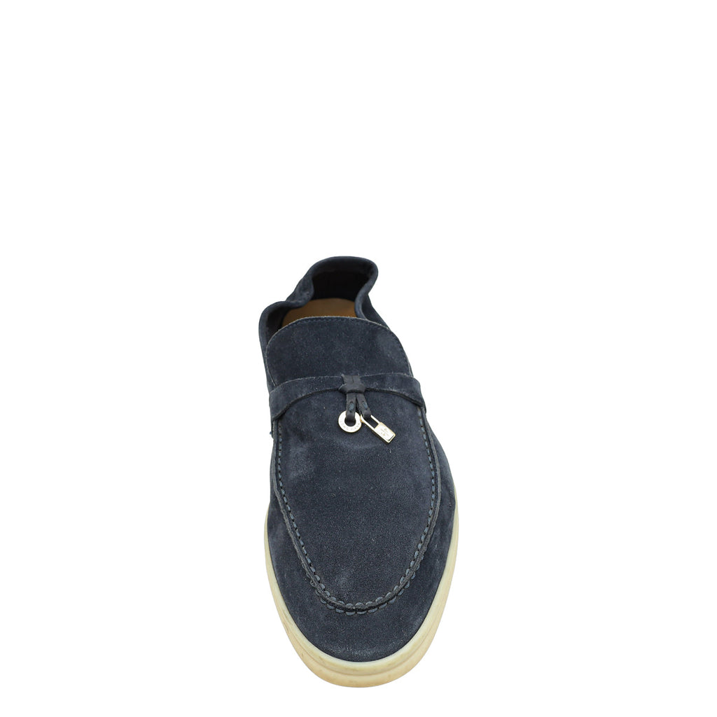 Loro Piana Navy Blue Summer Charms Walk Loafer 42
