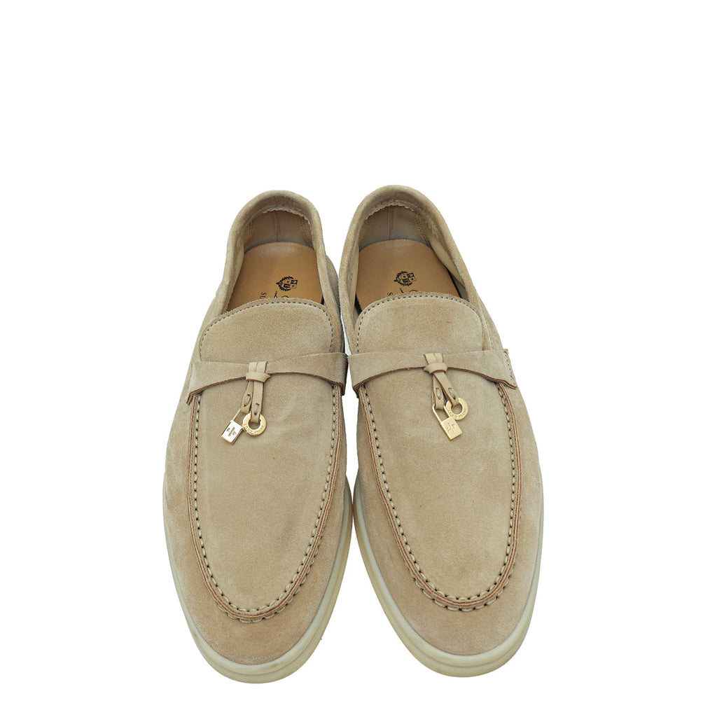 Loro Piana Desert Sand Summer Charm Walk Loafers 40