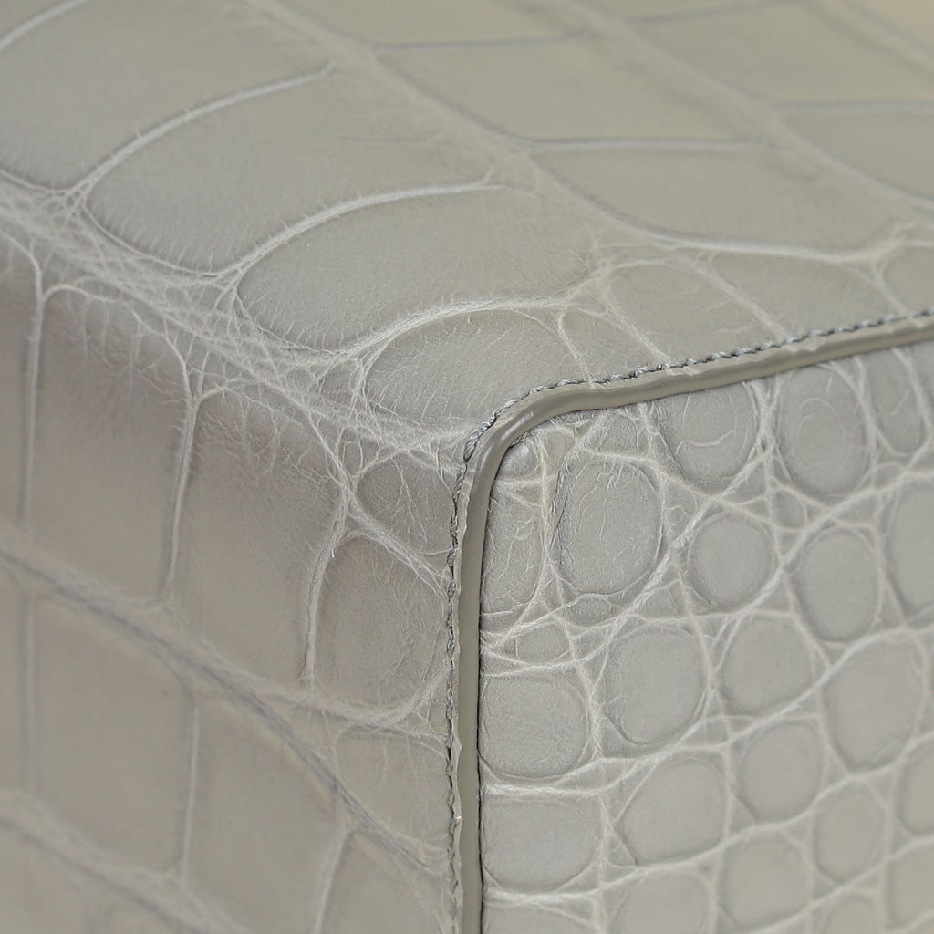 Loro Piana Eucalyptus Gray Extra Pocket L27 Soft Matte Alligator Bag