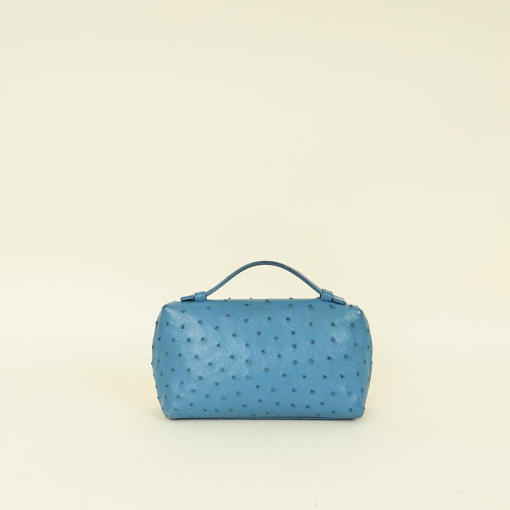 Loro Piana Blue Ostrich L19 Extra Pocket Pouch