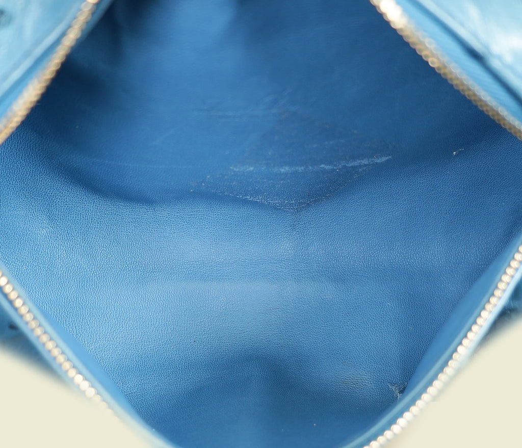 Loro Piana Blue Ostrich L19 Extra Pocket Pouch