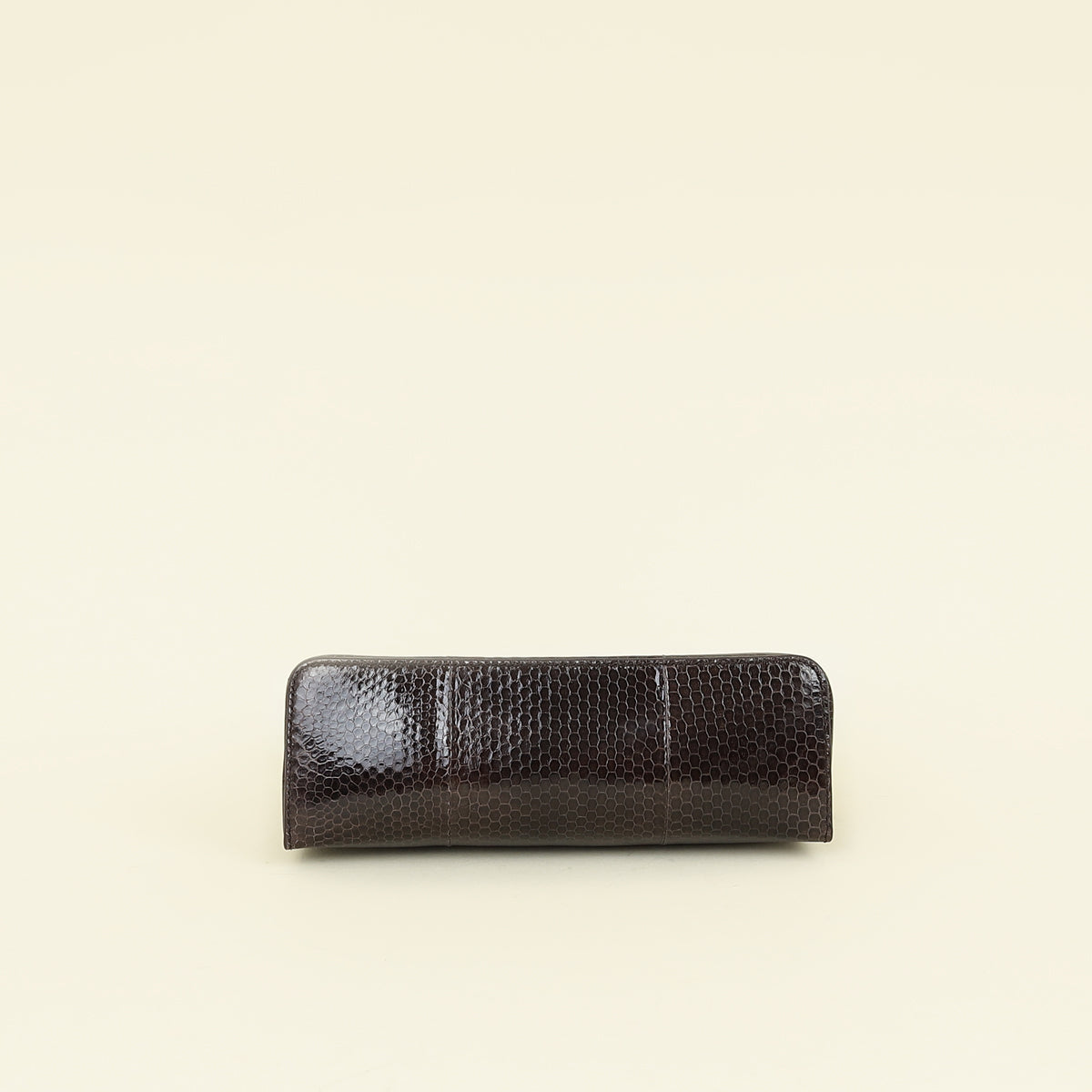 Loro Piana Dark Chocolate Licorice Extra Pouch L19 Python Bag