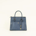Loro Piana Navy Blue Ostrich Handle Bag