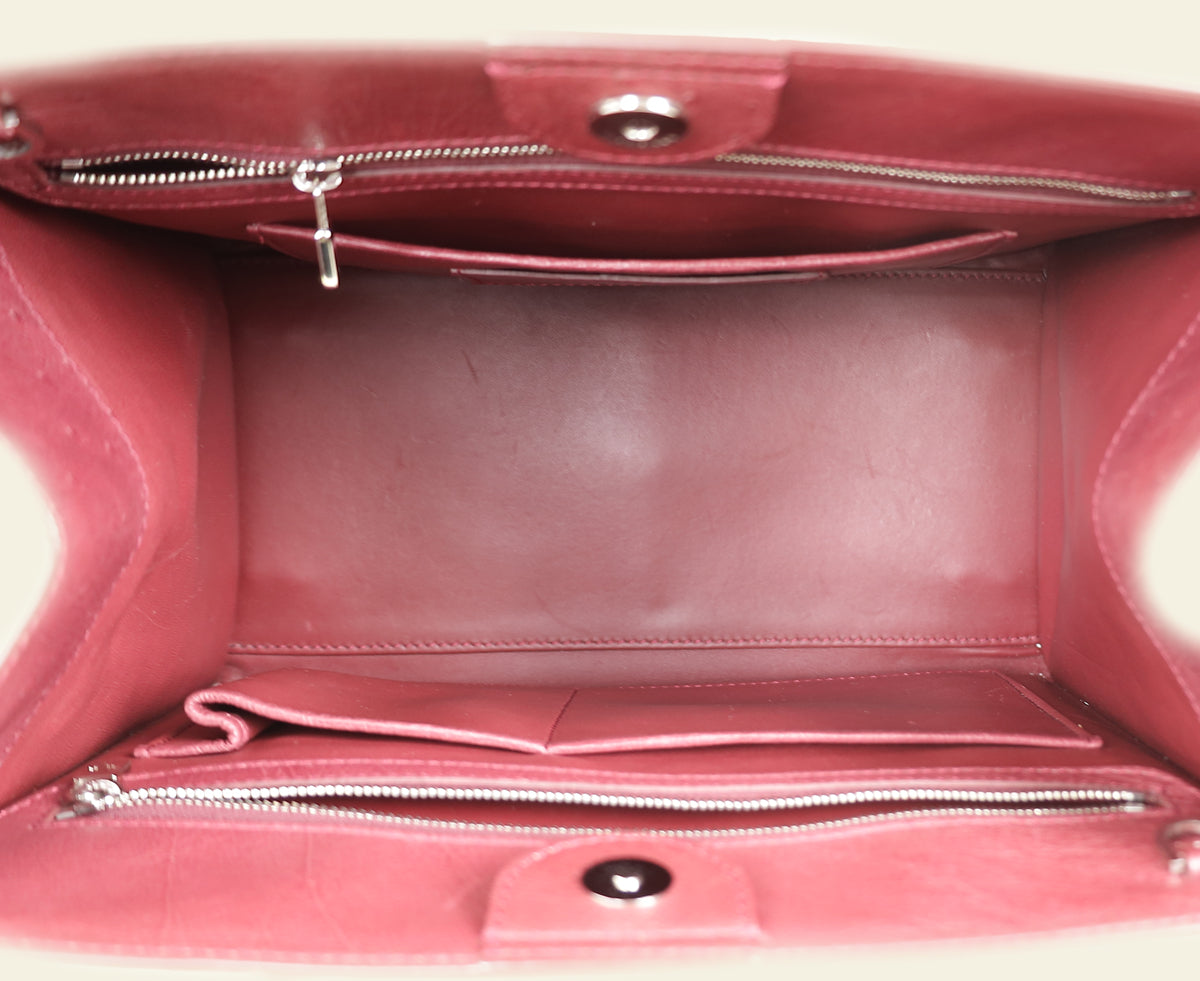 Loro Piana Burgundy Ostrich Handle Bag