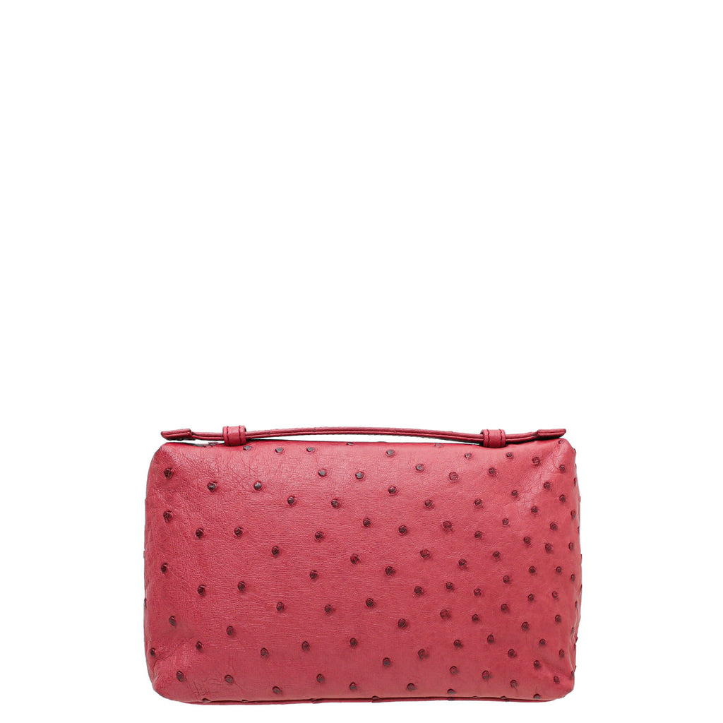 Loro Piana Light Pomegranate Ostrich L19 Pouch Bag