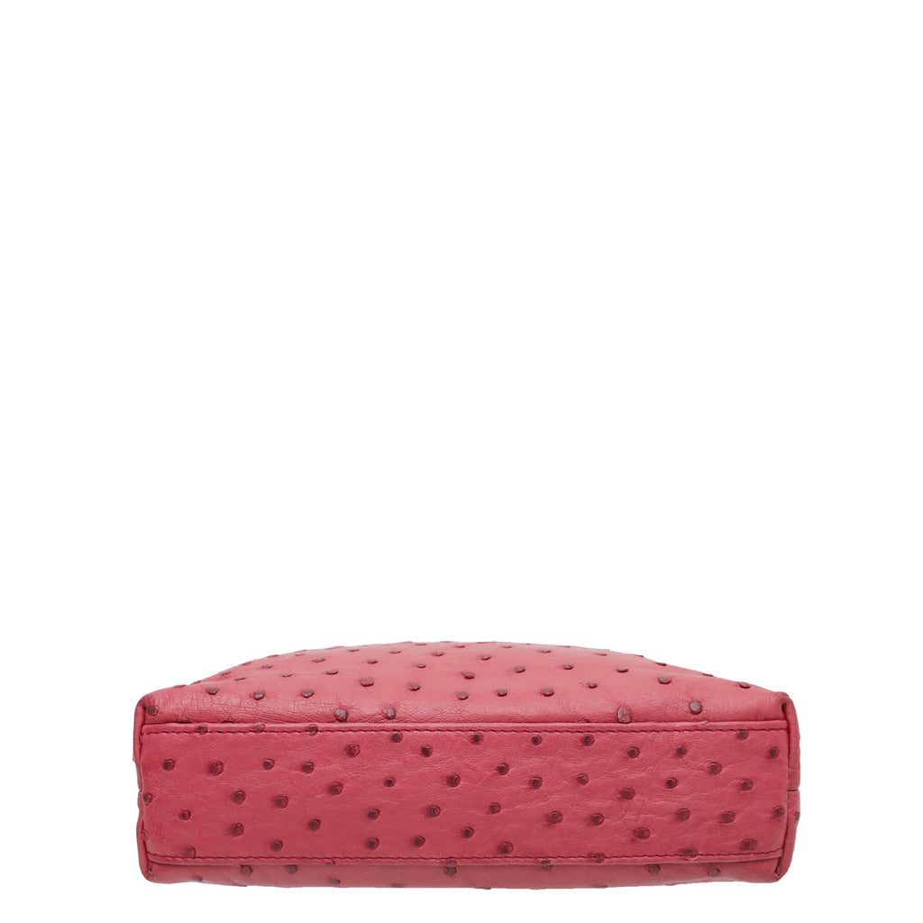 Loro Piana Light Pomegranate Ostrich L19 Pouch Bag