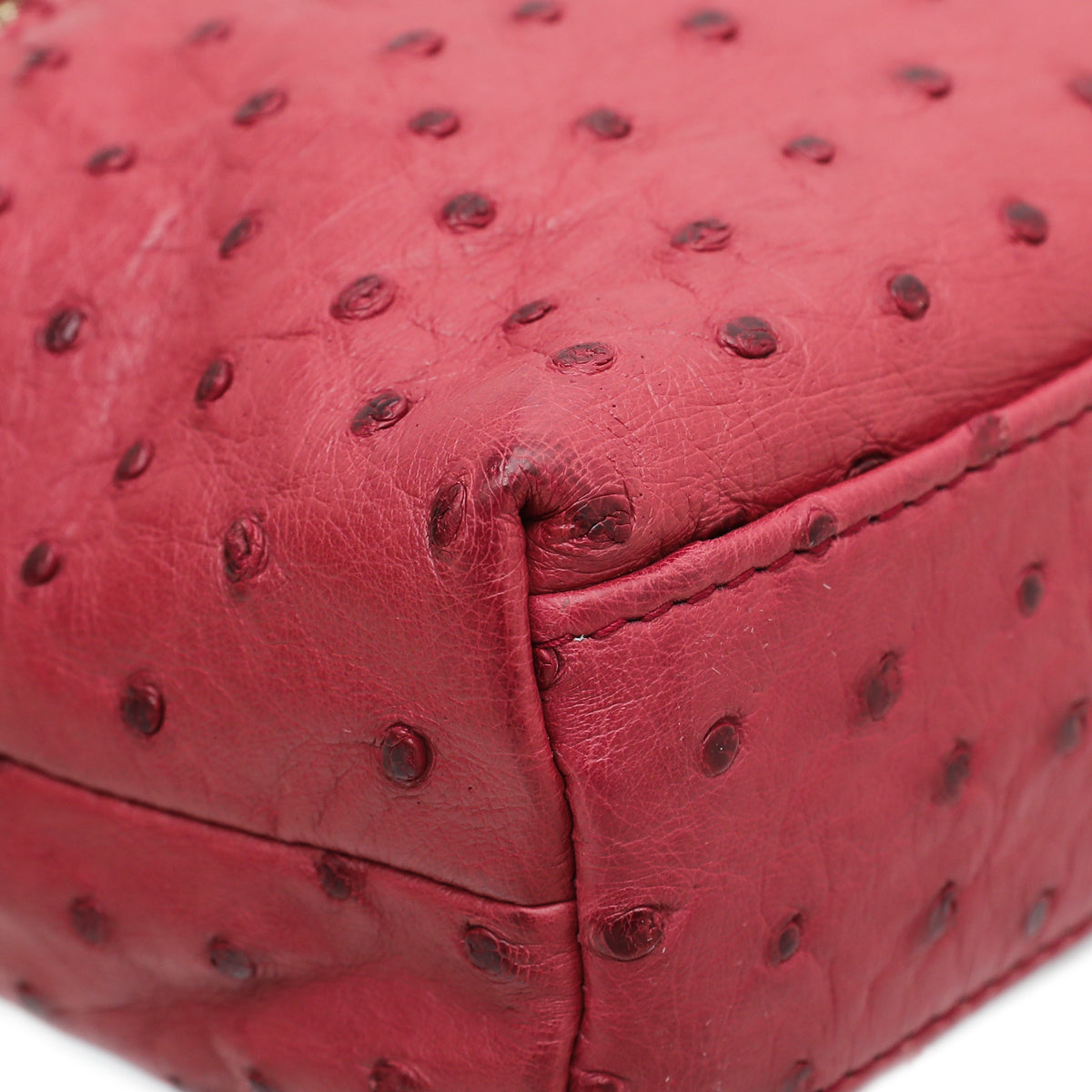 Loro Piana Light Pomegranate Ostrich L19 Pouch Bag