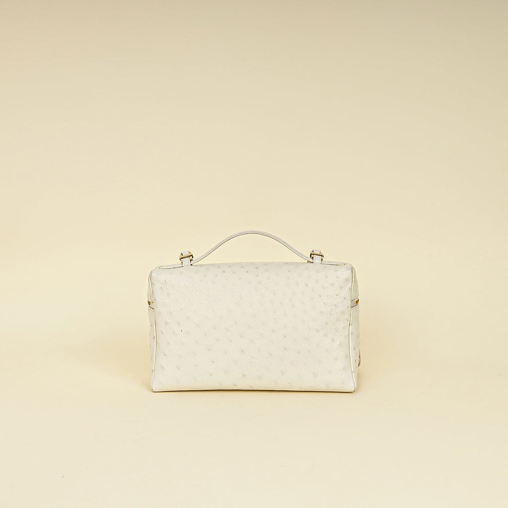 Loro Piana Whisper White Ostrich Extra L27 Bag