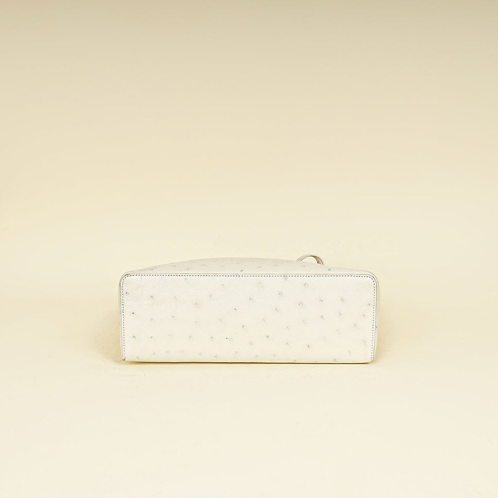 Loro Piana Whisper White Ostrich Extra L27 Bag