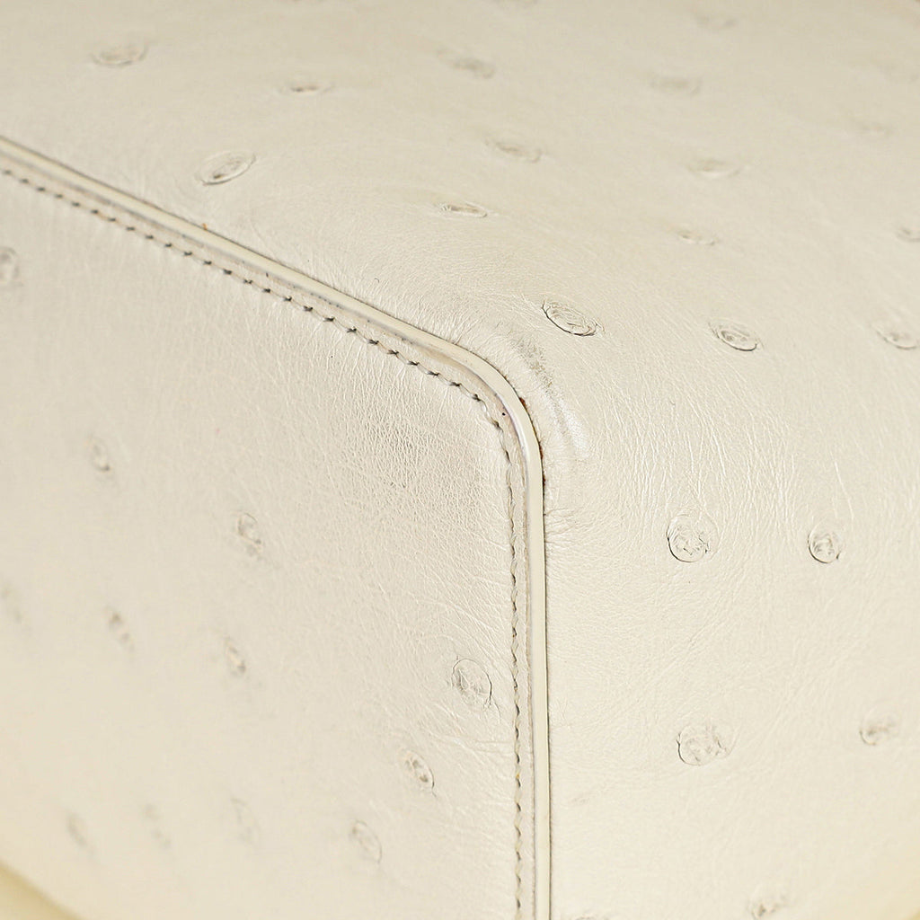 Loro Piana Whisper White Ostrich Extra L27 Bag
