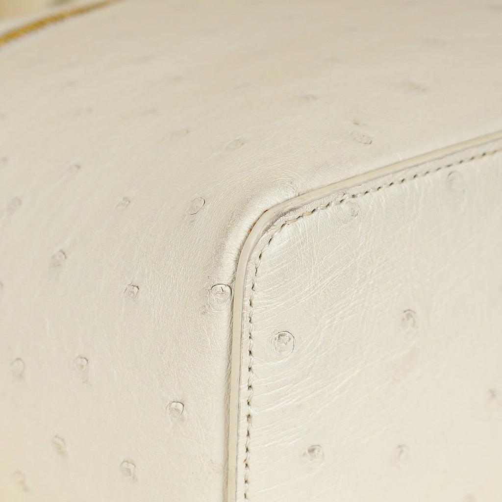 Loro Piana Whisper White Ostrich Extra L27 Bag