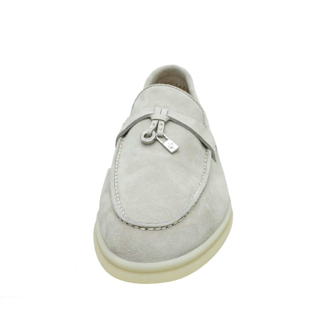 Loro Piana Pearl Powder Summer Charms Walk Loafers 36