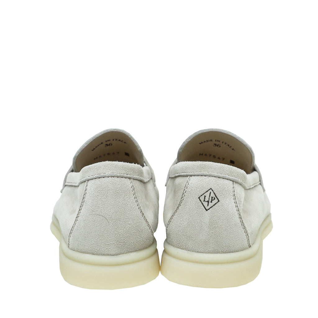 Loro Piana Pearl Powder Summer Charms Walk Loafers 36