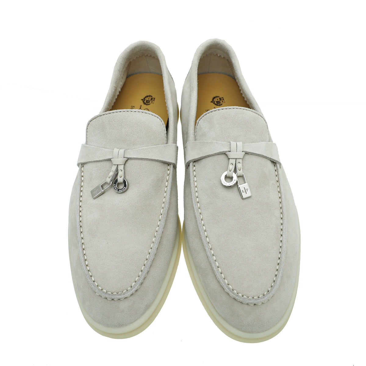 Loro Piana Pearl Powder Summer Charms Walk Loafers 36