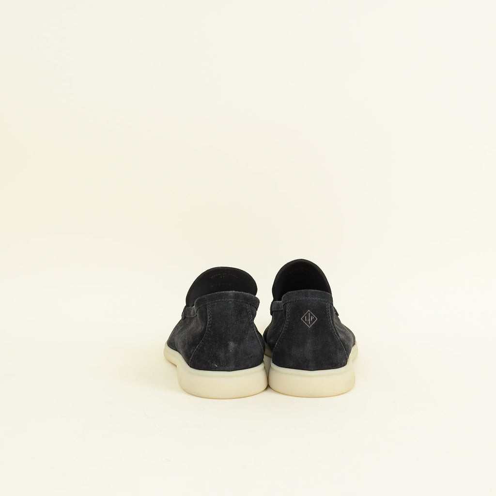 Loro Piana Black Summer Walk Suede Loafer 41.5