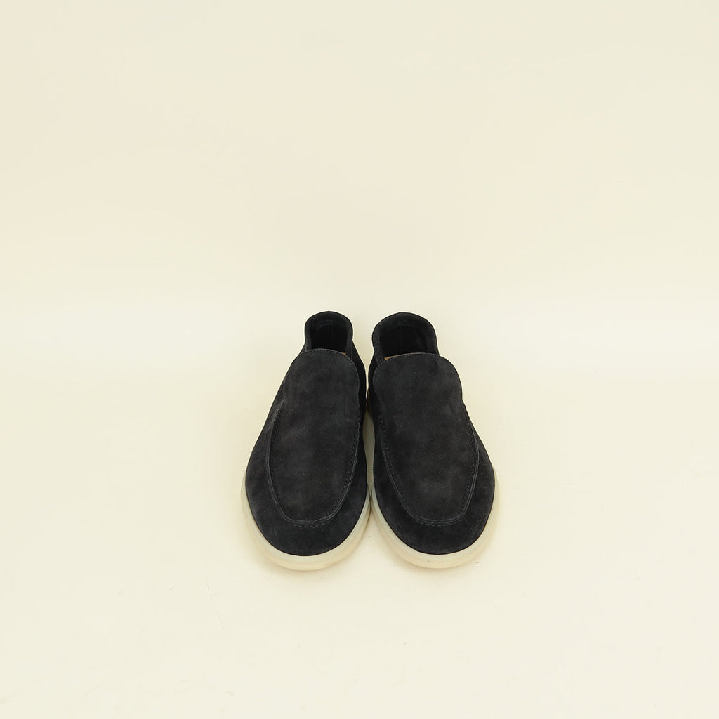 Loro Piana Black Summer Walk Suede Loafer 41.5