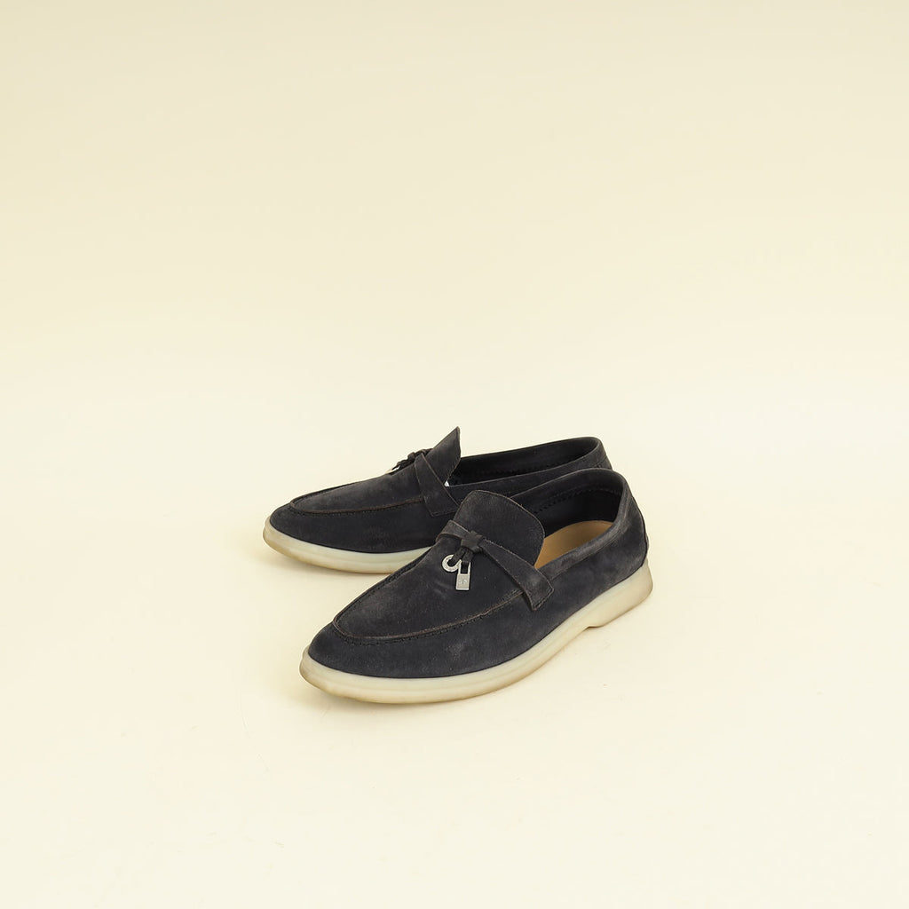Loro Piana Caviar Summer Charms Walk Loafers 36