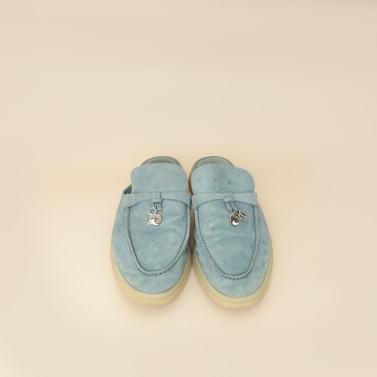 Loro Piana Blue Babouche Charms Walk Loafer 36