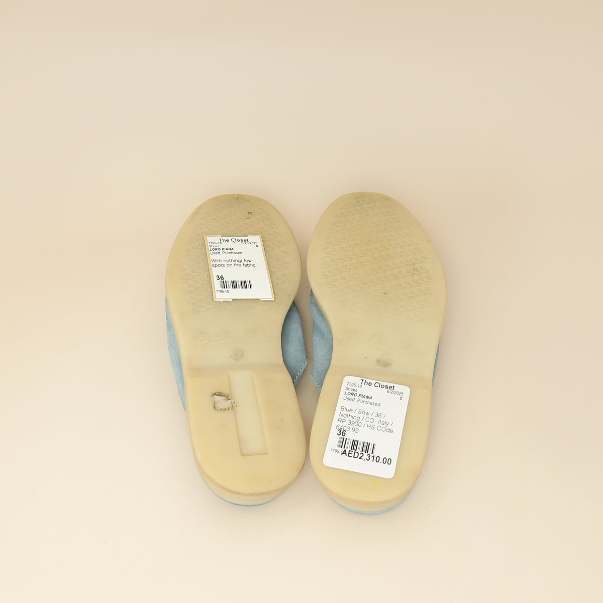 Loro Piana Blue Babouche Charms Walk Loafer 36